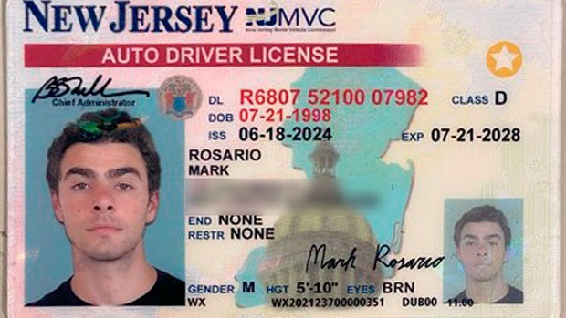 Fake ID in the name 'Mark Rosario'